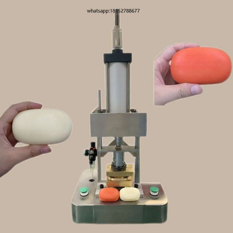Soap Making Ins - Kleine zeepmaakmachine, pneumatische zeeppersmachine, handmatige staafzeepstempelmachine