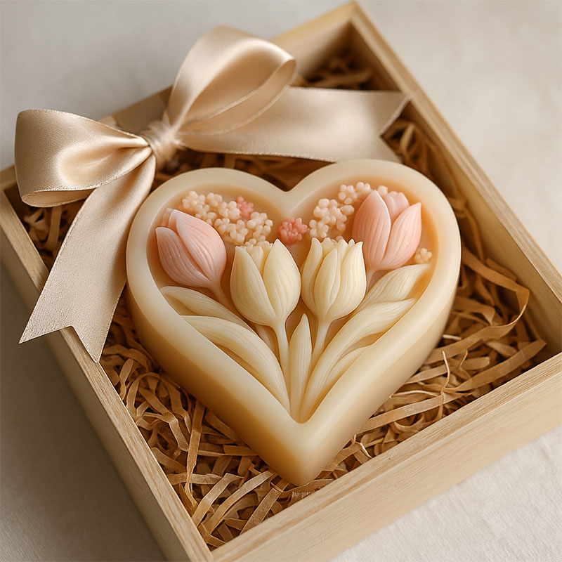 Soap Making Kit For Beginners - 3D hartvormige tulpensiliconen mal met heldere