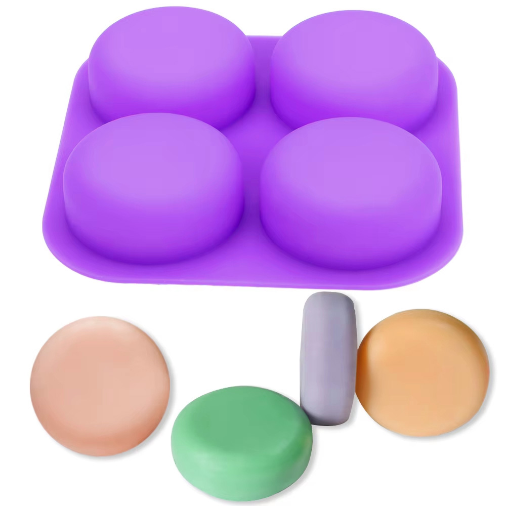 Soap Making Instructions - 1-2 STUKS 4-Vaks Herbruikbare Ronde Siliconen