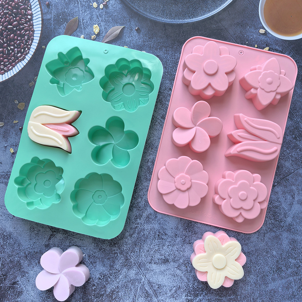 Soap Making Instructions - Soorten siliconen bloemvormen, verschillende bloemvormige bakvormen,