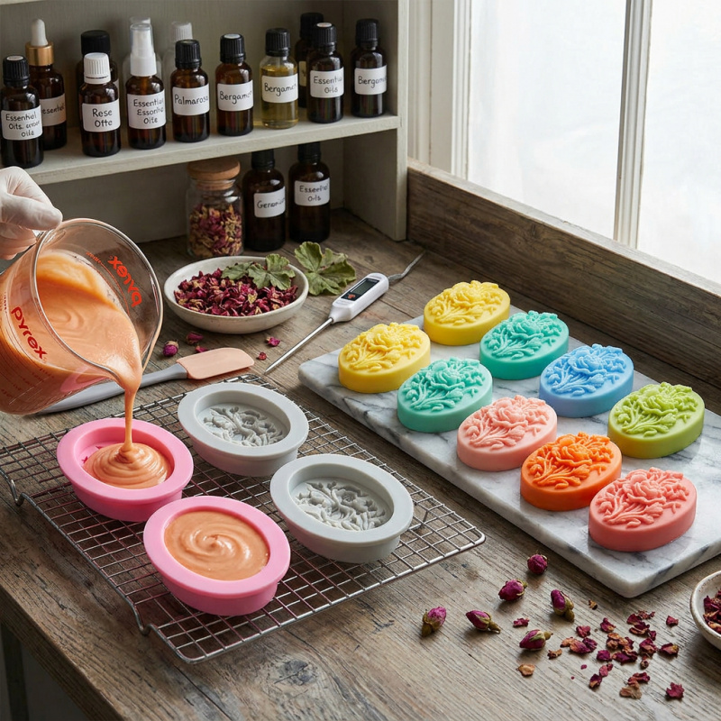 4 siliconenvormen met bloemvor - Soap Making Ins recensie en prijs