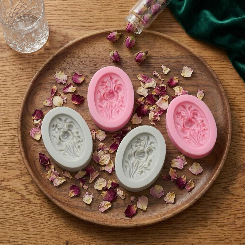 4 siliconenvormen met bloemvor - Soap Making Ins recensie en prijs